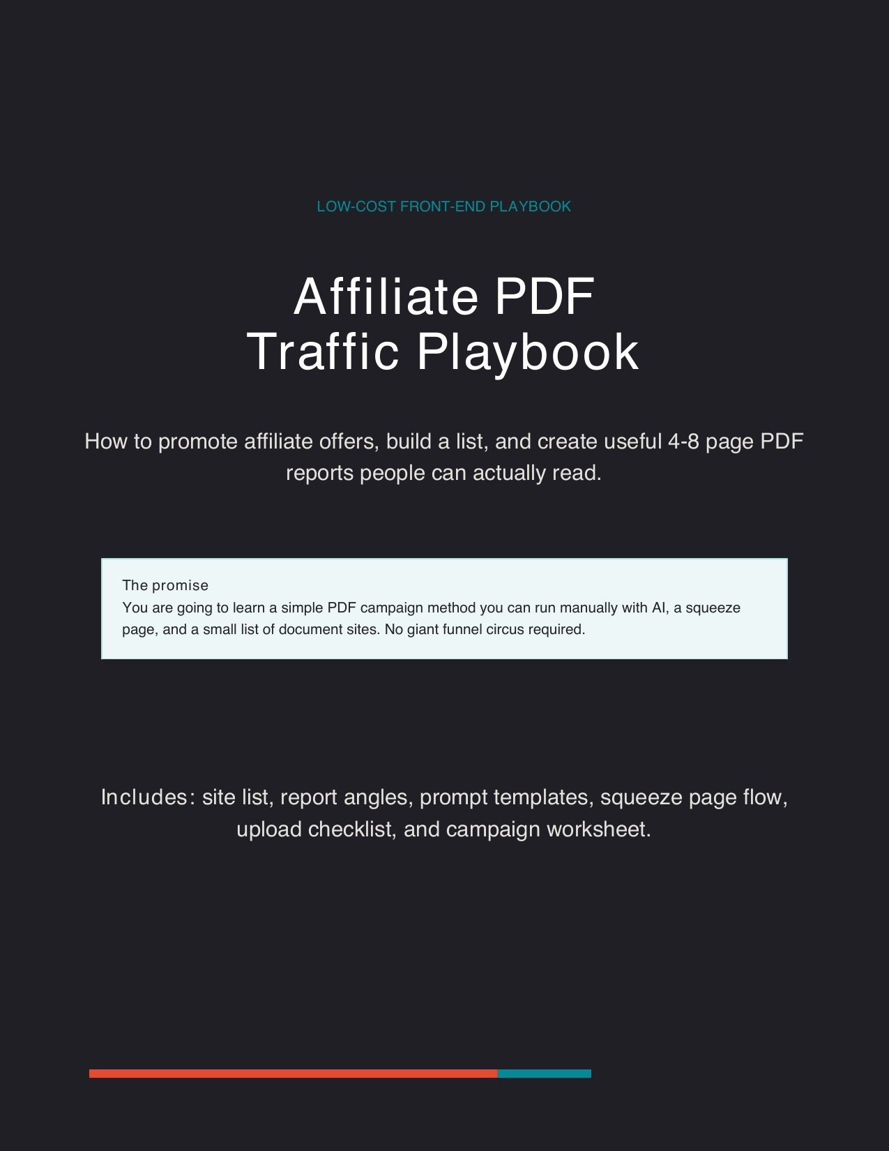 Affiliate PDF Traffic Playbook PDF cover
